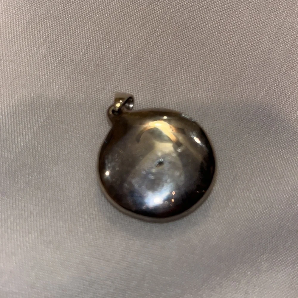 Floral silver puffed 925 pendant